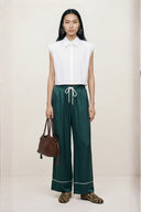 Rivelle Satin Plain Loose Trousers | Adoré Paris