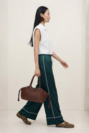 Rivelle Satin Plain Loose Trousers | Adoré Paris