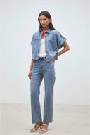 Lord Rivet Denim Jeans Hemd Blouse