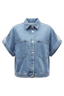 Lord Rivet Denim Jeans Hemd Blouse