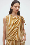 Listo Gestreepte Knoop Detail Blouse