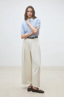 Rim Bandplooi Denim Jeans Broek | Suncoo Paris