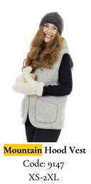 Mountain Mouwloze Teddy Wollen Vest met Capuchon | Yoko Wool