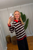 Margot Striped Knitted Polo Sweater | Sweet Like You