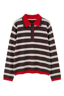 Margot Gestreepte Gebreide Polo Trui | Sweet Like You