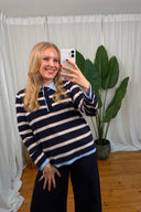 Margot Striped Knitted Polo Sweater | Sweet Like You