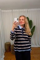 Margot Striped Knitted Polo Sweater | Sweet Like You