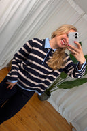 Margot Striped Knitted Polo Sweater | Sweet Like You