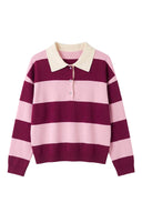 Amber Striped Knitted Polo Jumper | Sweet Like You