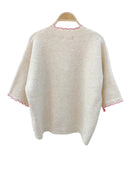 sonata-korte-mouwen-geschulpte-gebreide-cardigan-rose-sweet-like-you-productfoto-achteraanzicht-1