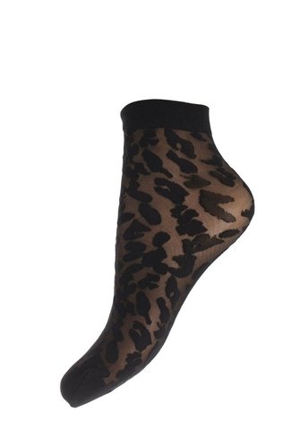 Pcagnes Leopard Mesh Socks Black Pieces