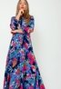 Yassavanna Floral Maxi Dress Blue/ Garden Topiary Print YAS