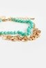 Pear-Drop Double Beads Charm Bracelet Turquoise