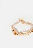 Pear-Drop Double Beads Charm Bracelet Bronze 