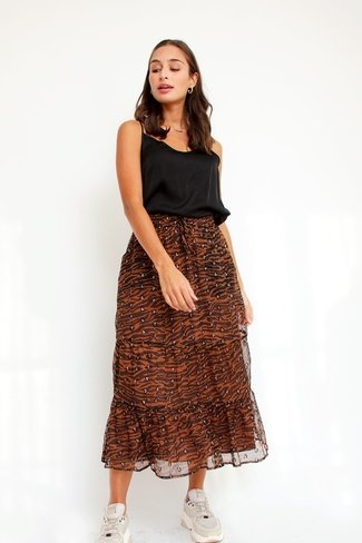 Zebra Fanatsy Skirt Brown Co Couture