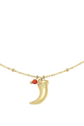 We Heart Horn Necklace Gold