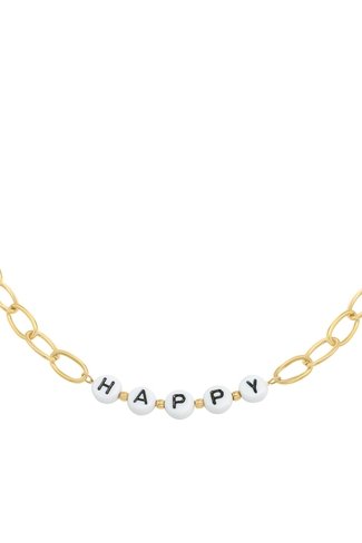 Beads Happy Necklace Gold
