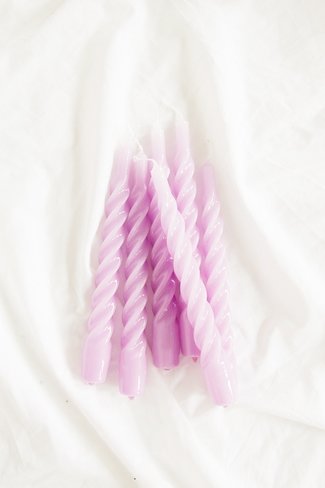 Twisted Candle Set Lilac