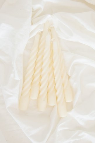 Twisted Candle Set Off White