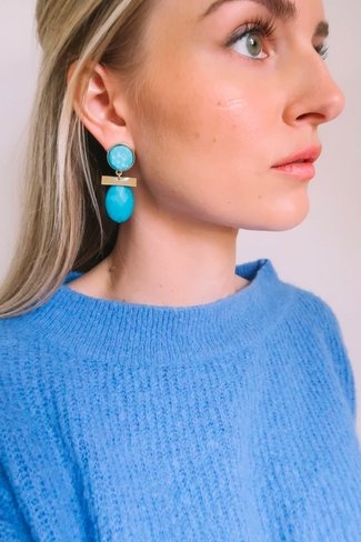 Noelle Cabana Earrings Turquoise Petit Bonbon