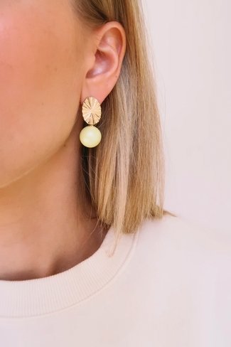 Valerie Pearl Earrings Yellow Petit Bonbon
