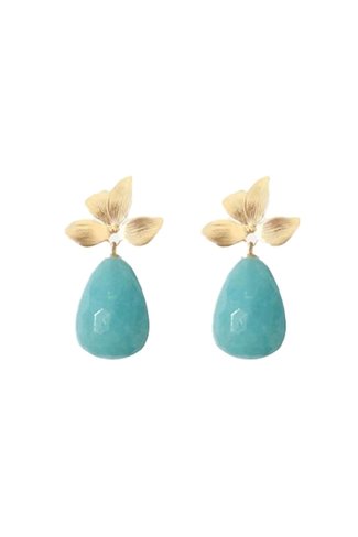 Turquoise Blossom Earrings Blue Petit Bonbon