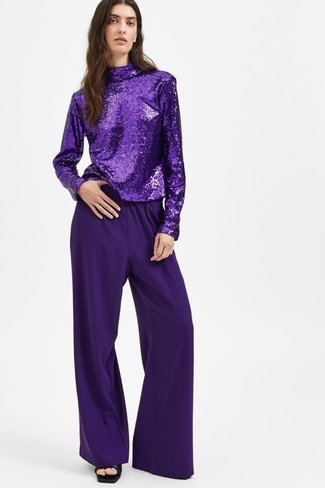 Slftinni Pants Purple Selected Femme