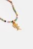Multi Beads Necklace Fish Pendant Orange Sweet Like You