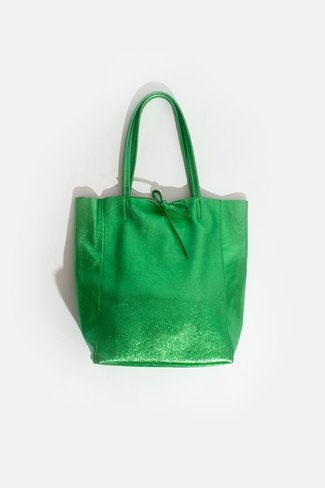 Metallic Tote Bag Green Sweet Like You
