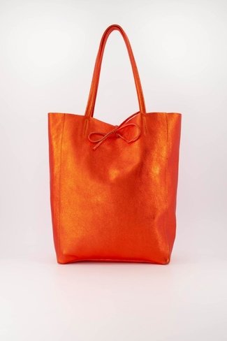 Metallic Tote Bag Orange Sweet Like You