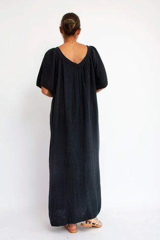Tetra Cap Sleeve Dress Black Orla Antwerp - Product - Sienna Goodies