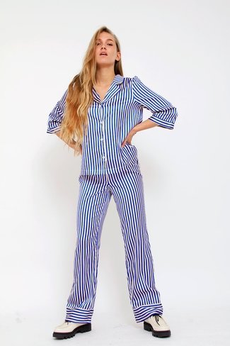 Striped Nap Pyjama Set Blue MbyM