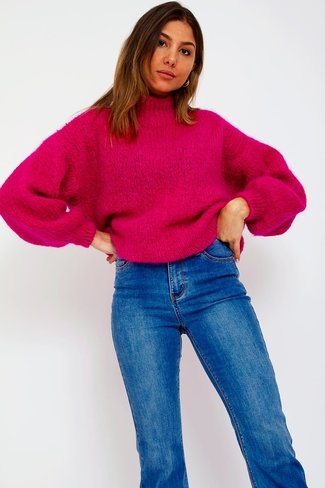 Heavy Knitted Sweater Fuchsia Sweet Like You