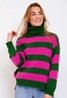 Striped Rollneck Sweater Green Sweet Like You