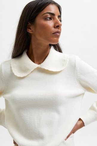 Slfaeya Sweater White Selected Femme