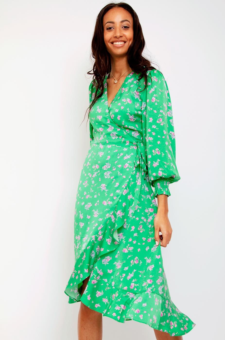 Eva Floral Dress Green Noir Product Sienna Goodies