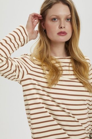Neo Striped Top Brown Soaked in Luxury