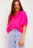 Chunky Short Sleeve Sweater Neon Pink Sweet Like You 