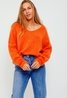 Mohair V-Neck Sweater Orange Orla Antwerp