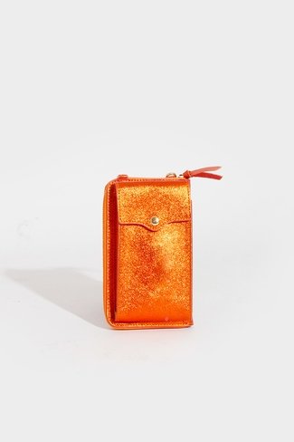 Metallic Telephone Pocket Bag Orange Sweet Like You