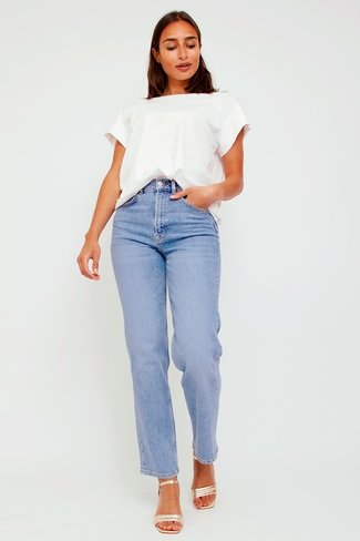 Slfmarie Straight Jeans Blue Selected Femme
