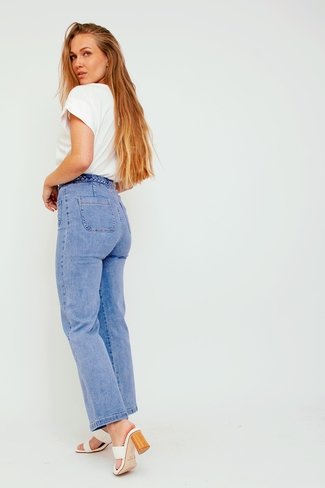 Cropped Florine Braided Jeans Blue Sweet Like You