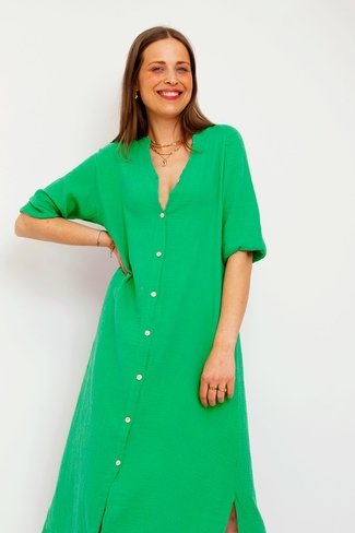 Tetra 3/4 Sleeve Shirt Dress Green Sweet Like You