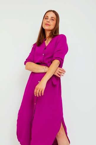 Tetra 3/4 Sleeve Shirt Dress Purple Sweet Like You