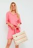 Graphic Shopping Tote Small Coral Sweet Like You