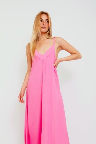 Thin Straps Maxi Dress Pink Orla Antwerp