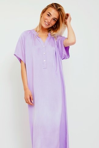 Loose Satin Shirt Dress Lilac Orla Antwerp