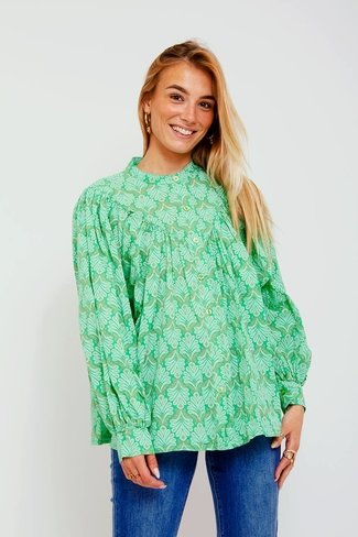 Long Sleeved Graphic Top Green Sweet Like You