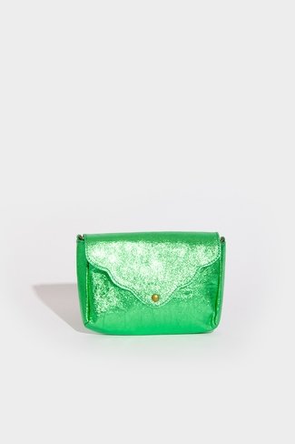 Metallic Scalloped Flap Bag Green Sweet Like You
