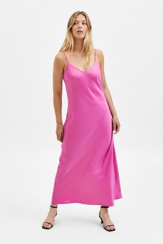 Slflena Slip Dress Pink Selected Femme
